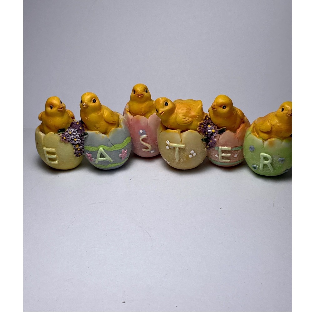 Easter‎ Figurine Multi-Color Resin Chick Egg Decor Cotagecore Spring